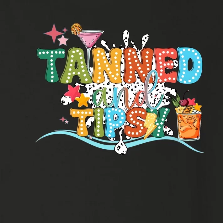 Tanned And Tipsy Funny Summer Quotes Toddler Long Sleeve Shirt