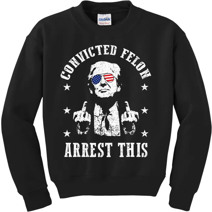 Trump Arrest This Funny Trump 2024 Voting Convicted Felon Kids Sweatshirt