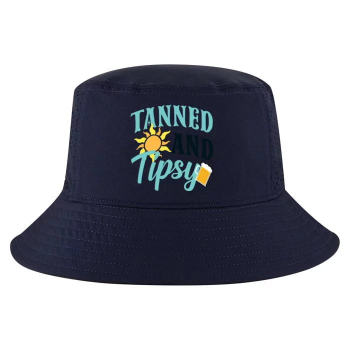 Tanned And Tipsy Vacation Quote Funny Gift Cool Comfort Performance Bucket Hat