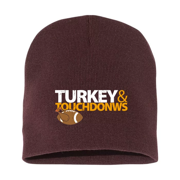 Turkey And Touchdowns Short Acrylic Beanie