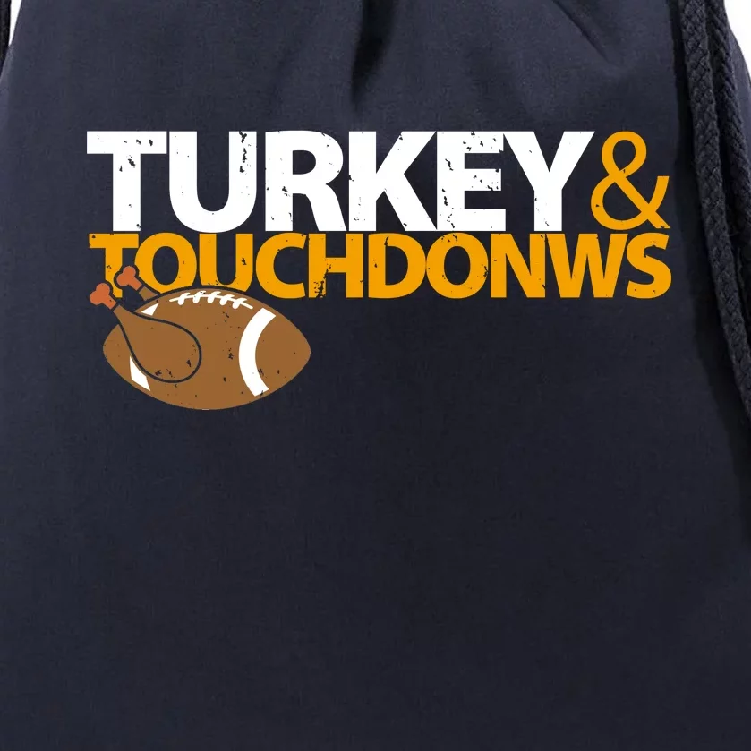 Turkey And Touchdowns Drawstring Bag