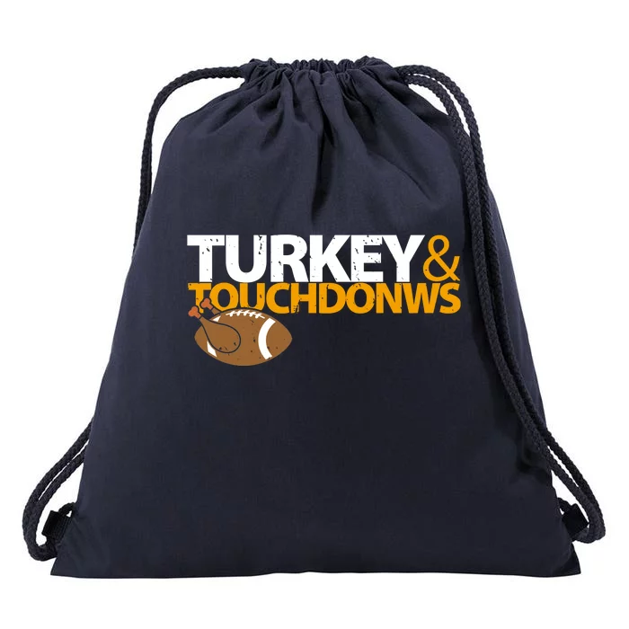 Turkey And Touchdowns Drawstring Bag