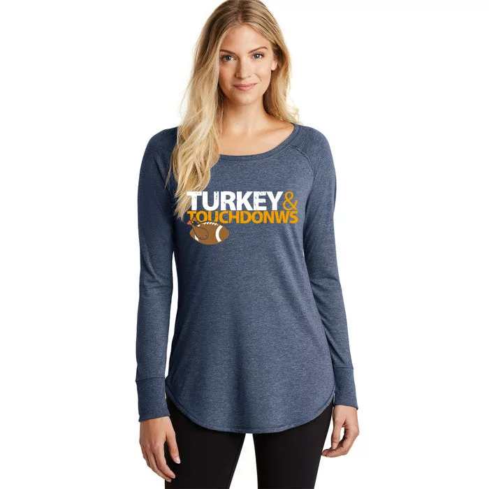 Turkey And Touchdowns Women's Perfect Tri Tunic Long Sleeve Shirt