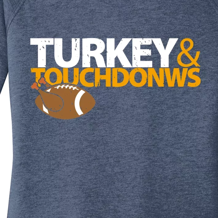 Turkey And Touchdowns Women's Perfect Tri Tunic Long Sleeve Shirt