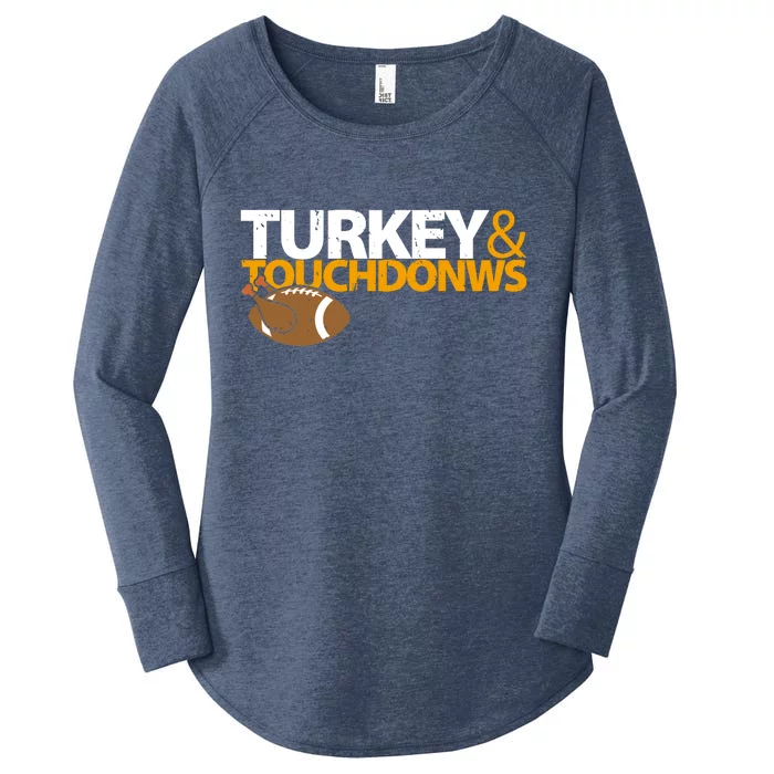 Turkey And Touchdowns Women's Perfect Tri Tunic Long Sleeve Shirt