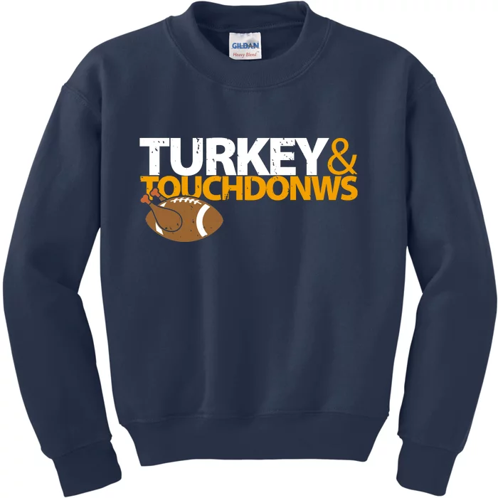 Turkey And Touchdowns Kids Sweatshirt