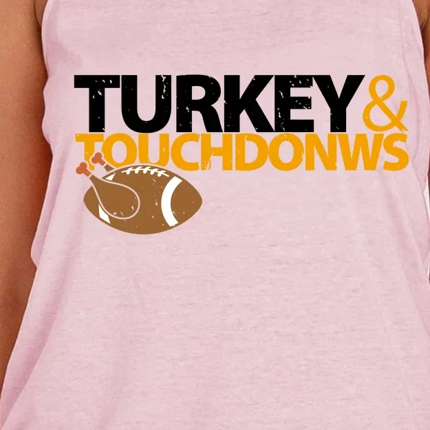 Turkey And Touchdowns Women's Knotted Racerback Tank