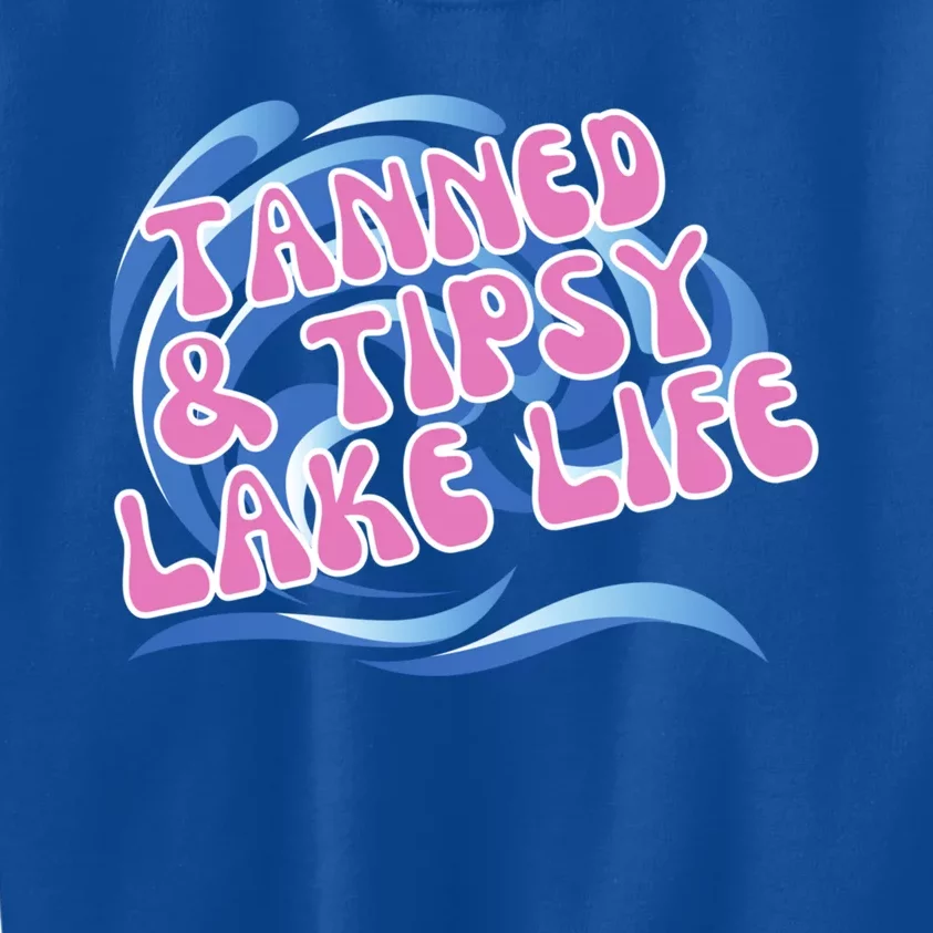 Tanned And Tipsy Lakes Summer Boating Vacation Family Gift Kids Sweatshirt