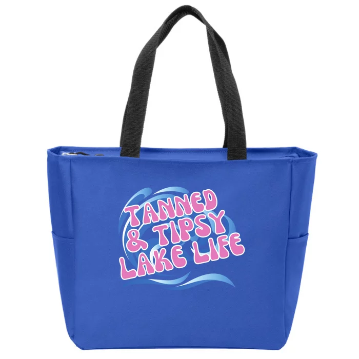 Tanned And Tipsy Lakes Summer Boating Vacation Family Gift Zip Tote Bag