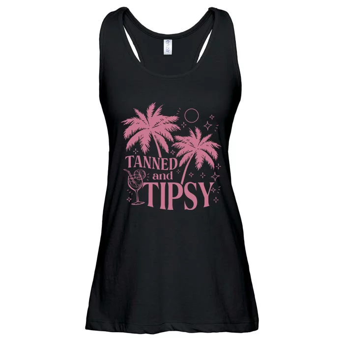 Tanned And Tipsy Beach Summer Ladies Essential Flowy Tank