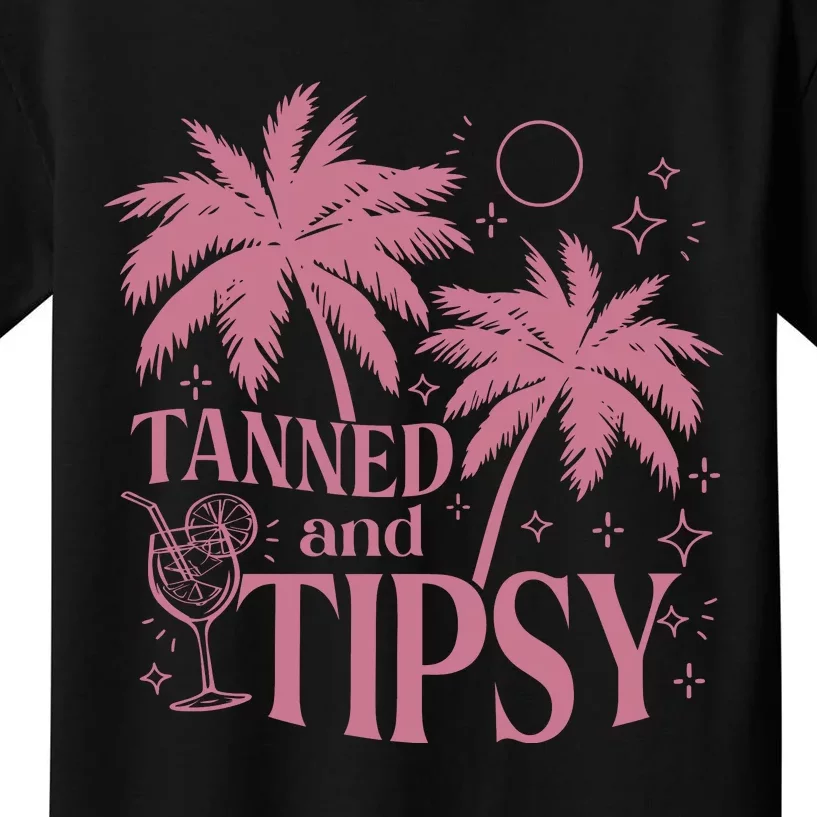 Tanned And Tipsy Beach Summer Kids T-Shirt