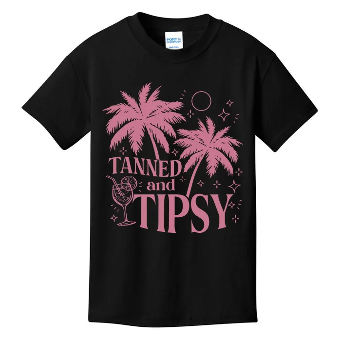 Tanned And Tipsy Beach Summer Kids T-Shirt