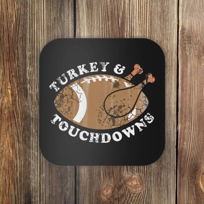 Turkey And Touchdowns Thanksgiving Football Coaster