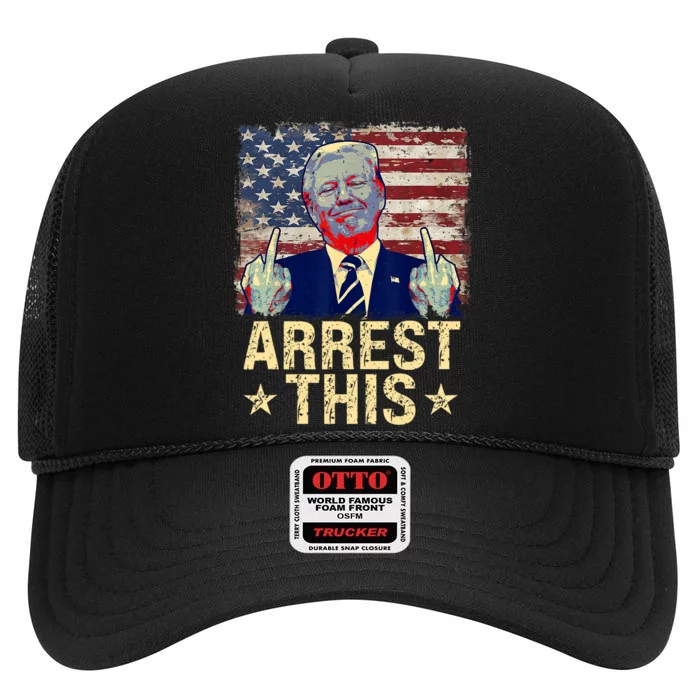 Trump Arrest This High Crown Mesh Trucker Hat