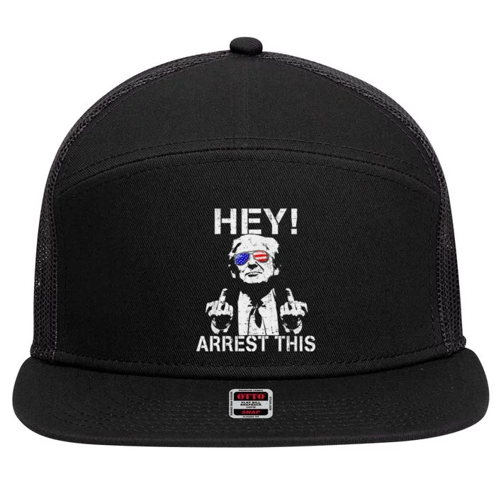 Trump Arrest This 7 Panel Mesh Trucker Snapback Hat