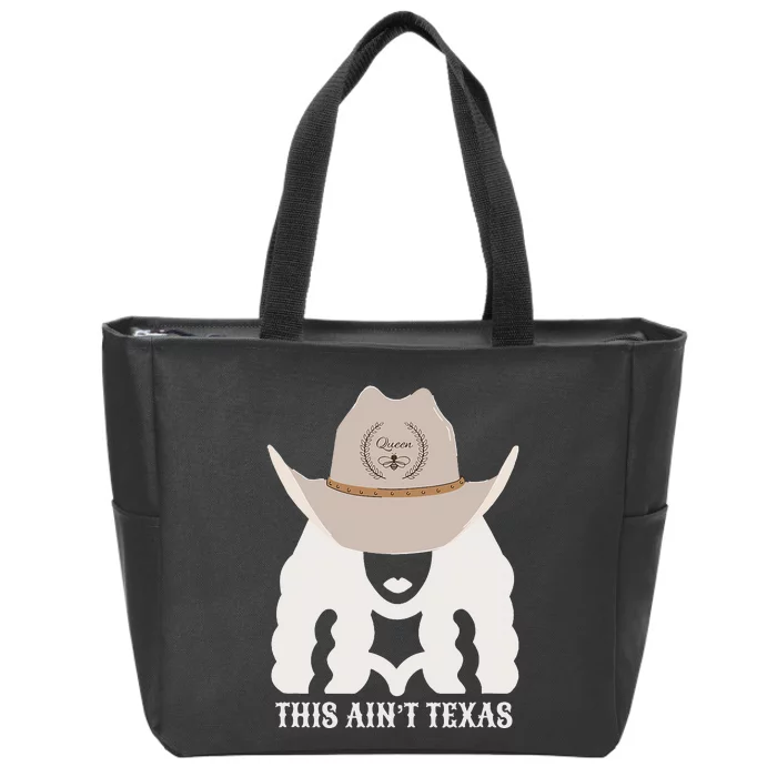 This Ain’T Texas Cowgirl Queen Bee Silhouette Texas Holdem Zip Tote Bag