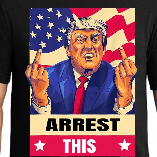 Trump Arrest This .Never Surrender. Fingers Pro Trump Pajama Set