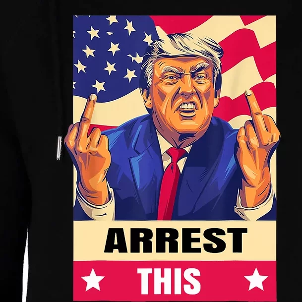 Trump Arrest This .Never Surrender. Fingers Pro Trump Womens Funnel Neck Pullover Hood