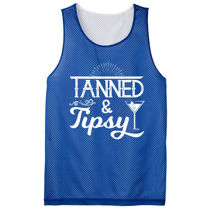 Tanned And Tipsy Funny Alcohol Gift Mesh Reversible Basketball Jersey Tank