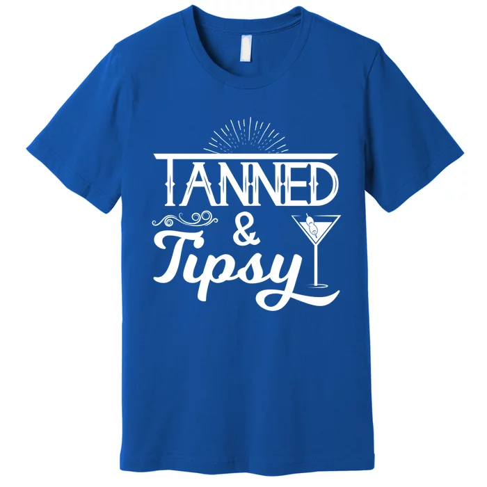 Tanned And Tipsy Funny Alcohol Gift Premium T-Shirt