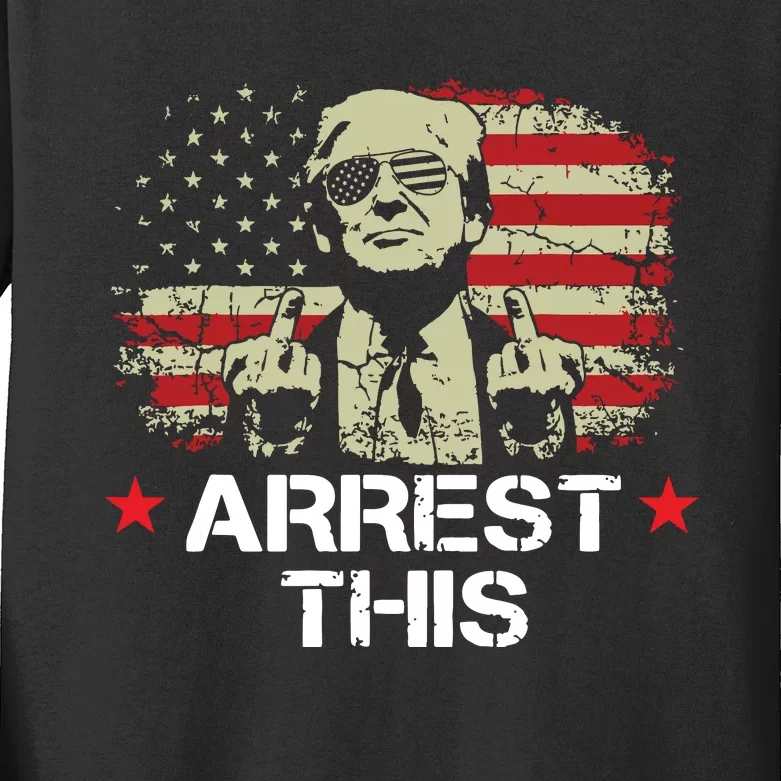 Trump Arrest This Funny Trump 2024 Convicted Felon Kids Long Sleeve Shirt