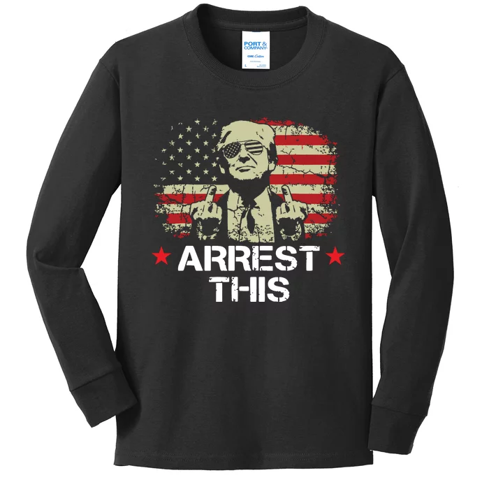 Trump Arrest This Funny Trump 2024 Convicted Felon Kids Long Sleeve Shirt