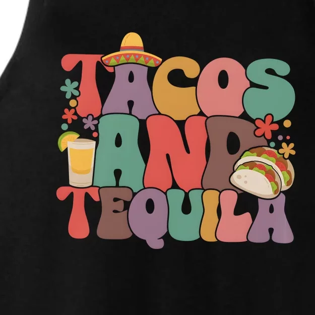 Tacos And Tequila Mexican Fiesta Ladies Tri-Blend Wicking Tank