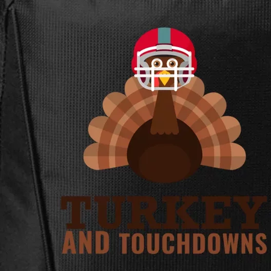 Turkey And Touchdowns Funny Thanksgiving Football Gift City Backpack