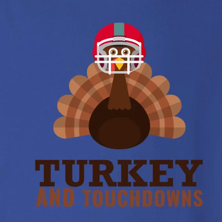 Turkey And Touchdowns Funny Thanksgiving Football Gift Toddler Long Sleeve Shirt