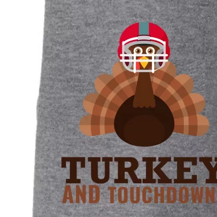 Turkey And Touchdowns Funny Thanksgiving Football Gift Doggie 3-End Fleece Hoodie