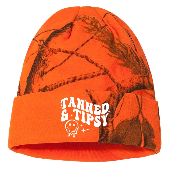 Tanned And Tipsy Hello Summer Vibes Beach Vacay Summertime Gift Kati - 12in Camo Beanie