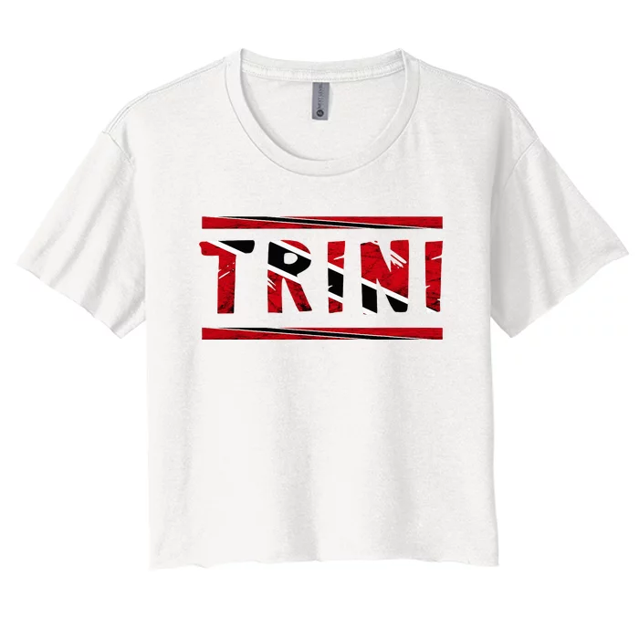 Trinidad And Tobago Trini Tobagonian Flag Pride Roots Women's Crop Top Tee