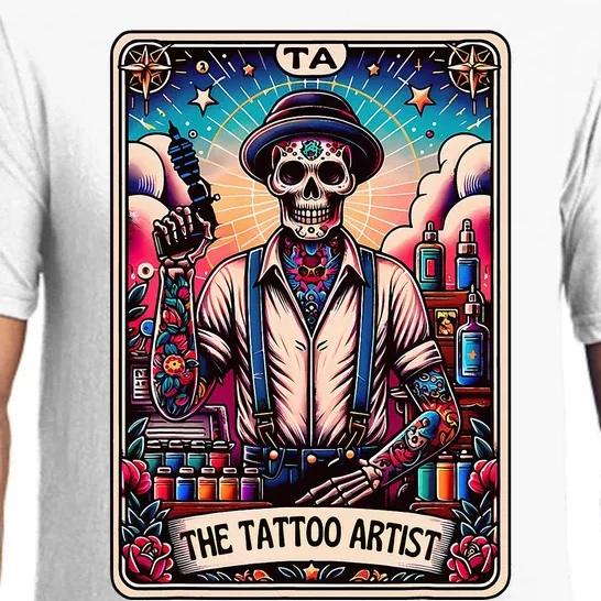 Tattoo Artist Tarot Card Skeleton Drawing Tattooist Tarot Pajama Set