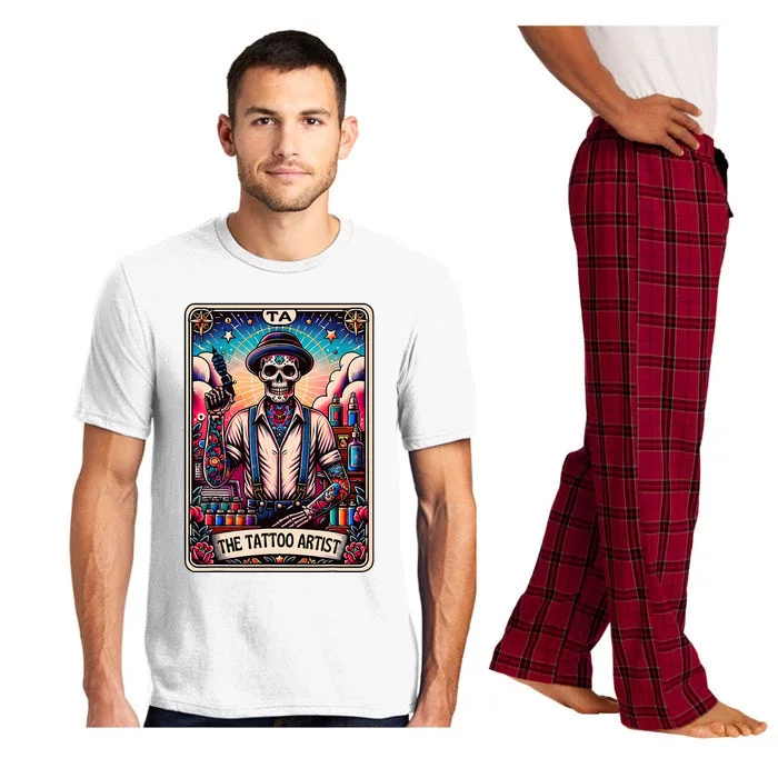 Tattoo Artist Tarot Card Skeleton Drawing Tattooist Tarot Pajama Set