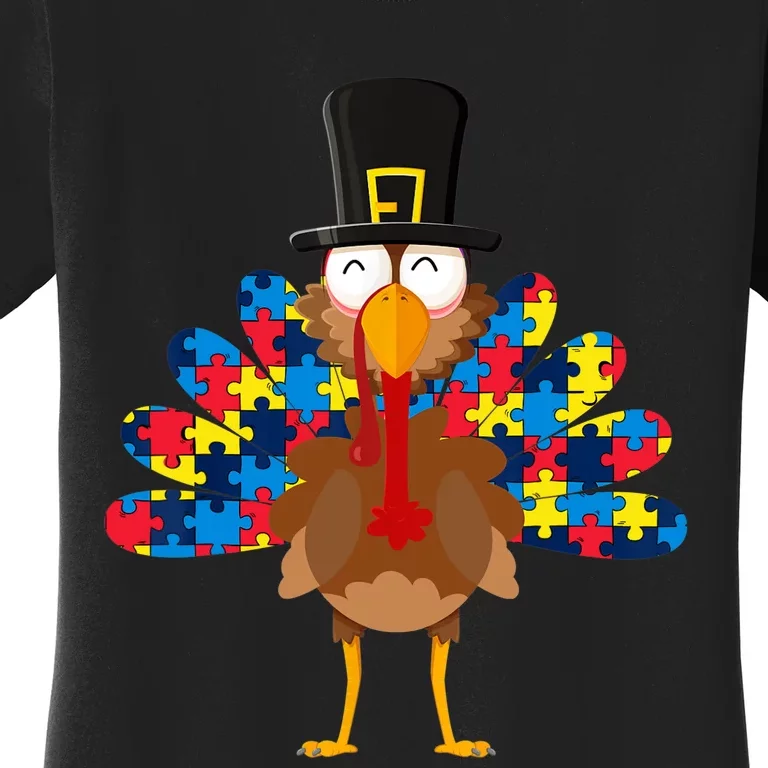 Turkeys Autism Thanksgiving Day Funny Gifts Boys Girls Women's T-Shirt