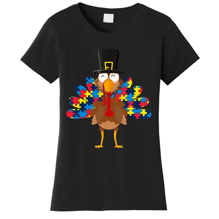 Turkeys Autism Thanksgiving Day Funny Gifts Boys Girls Women's T-Shirt