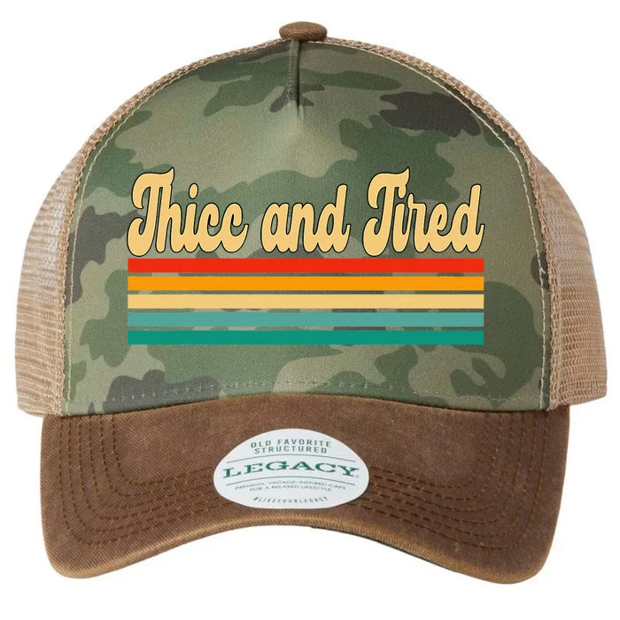 Thicc And Tired Retro Vintage Legacy Tie Dye Trucker Hat