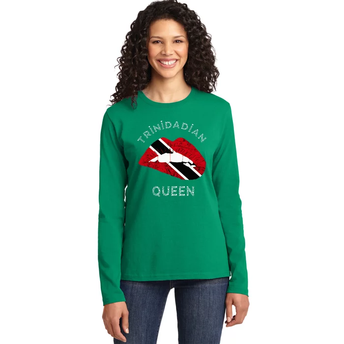 Trinidad And Tobago Trinidadian Queen Tobagonian Roots Ladies Long Sleeve Shirt