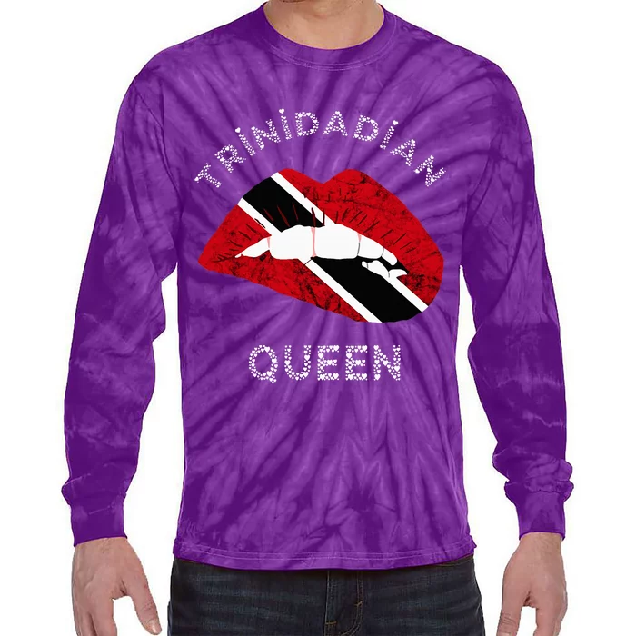 Trinidad And Tobago Trinidadian Queen Tobagonian Roots Tie-Dye Long Sleeve Shirt