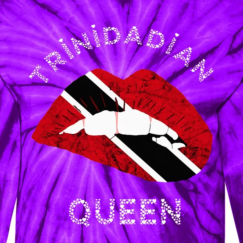 Trinidad And Tobago Trinidadian Queen Tobagonian Roots Tie-Dye Long Sleeve Shirt