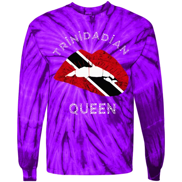 Trinidad And Tobago Trinidadian Queen Tobagonian Roots Tie-Dye Long Sleeve Shirt