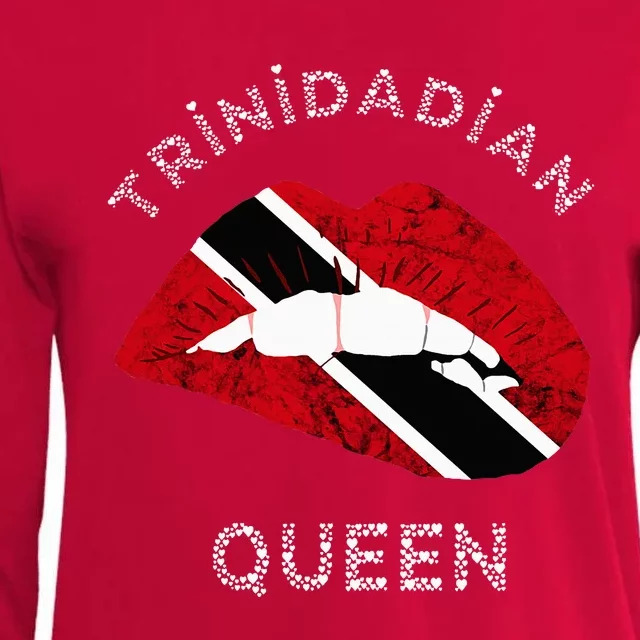 Trinidad And Tobago Trinidadian Queen Tobagonian Roots Womens Cotton Relaxed Long Sleeve T-Shirt