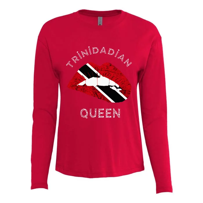 Trinidad And Tobago Trinidadian Queen Tobagonian Roots Womens Cotton Relaxed Long Sleeve T-Shirt