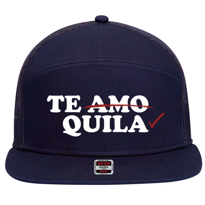 Te Amo Te Quila Funny 7 Panel Mesh Trucker Snapback Hat