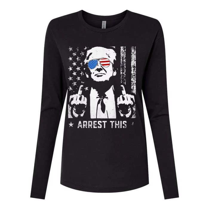 Trump Arrest This 2 Side Womens Cotton Relaxed Long Sleeve T-Shirt