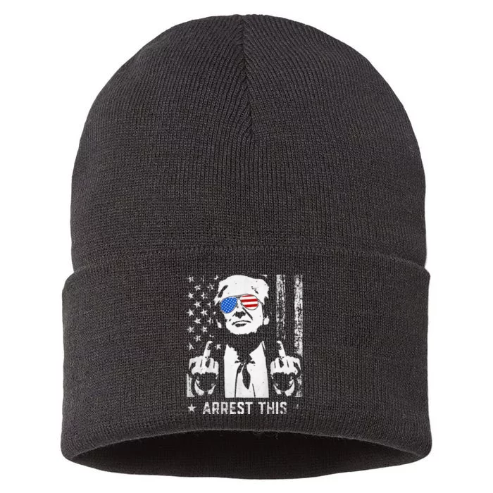 Trump Arrest This 2 Side Sustainable Knit Beanie