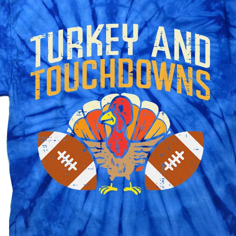 Turkey And Touchdowns American Football Thanksgiving Season Tie-Dye T-Shirt