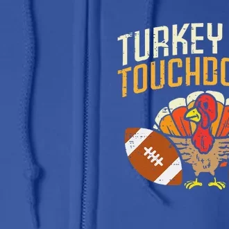 Turkey And Touchdowns American Football Thanksgiving Season Full Zip Hoodie