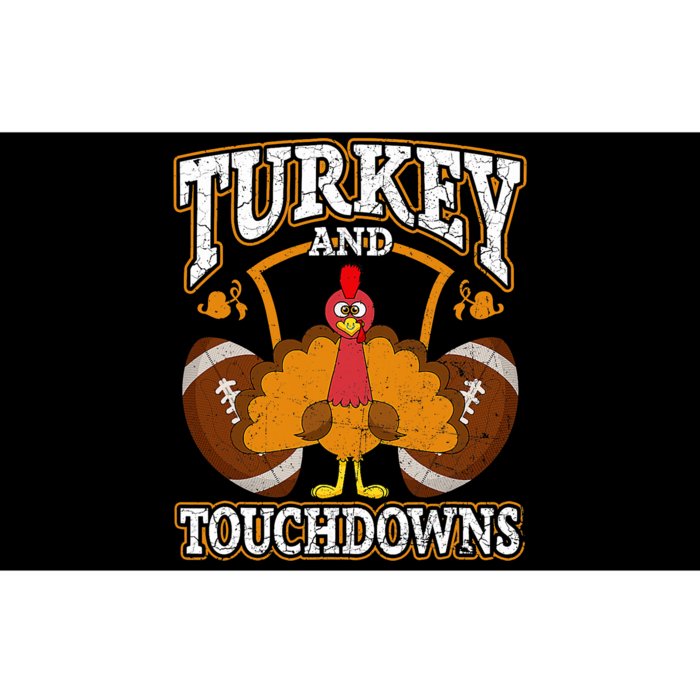 Turkey And Touchdowns Football Thanksgiving Bumper Sticker