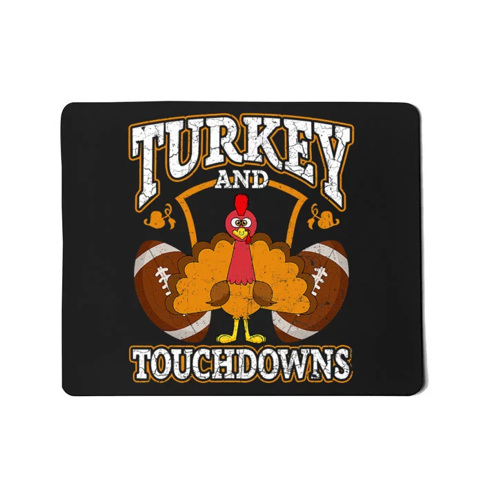 Turkey And Touchdowns Football Thanksgiving Mousepad